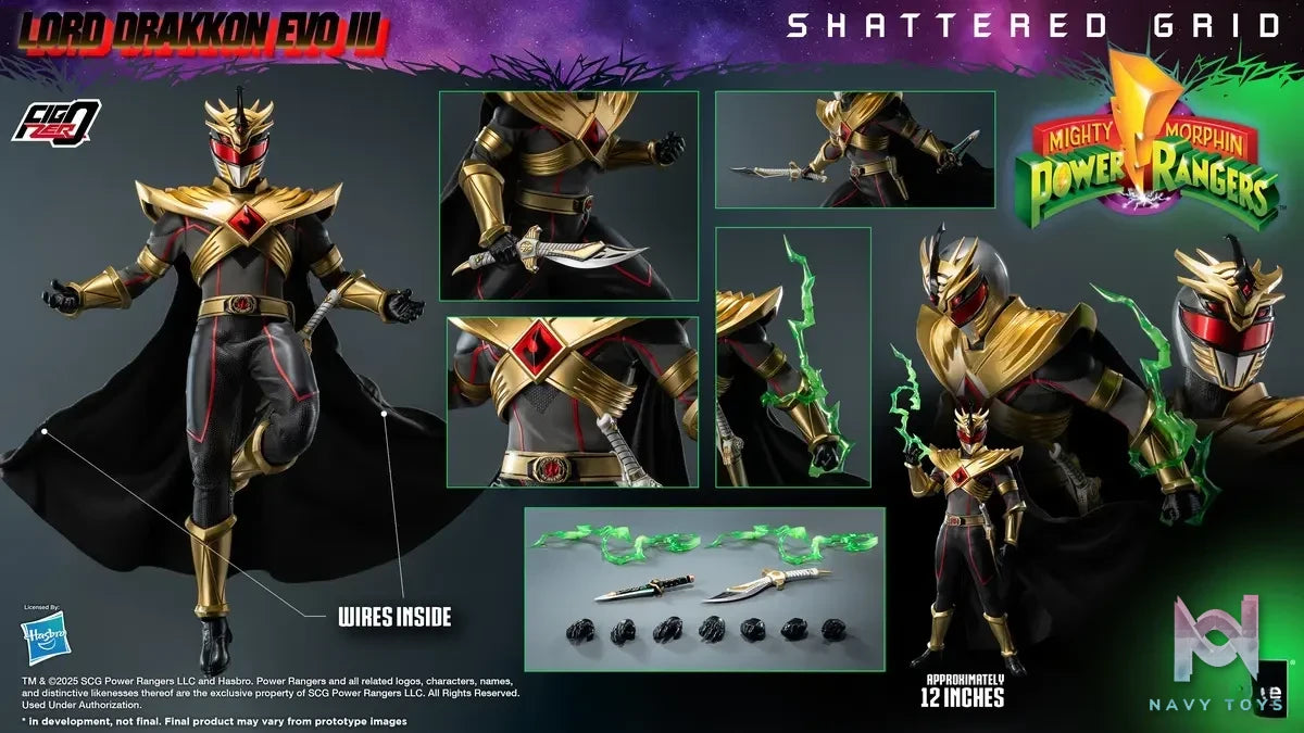 Threezero – Mighty Morphin Power Rangers: Shattered Grid FigZero 1/6 Lord Drakkon Evo III 3Z10260W0 (Licensed)