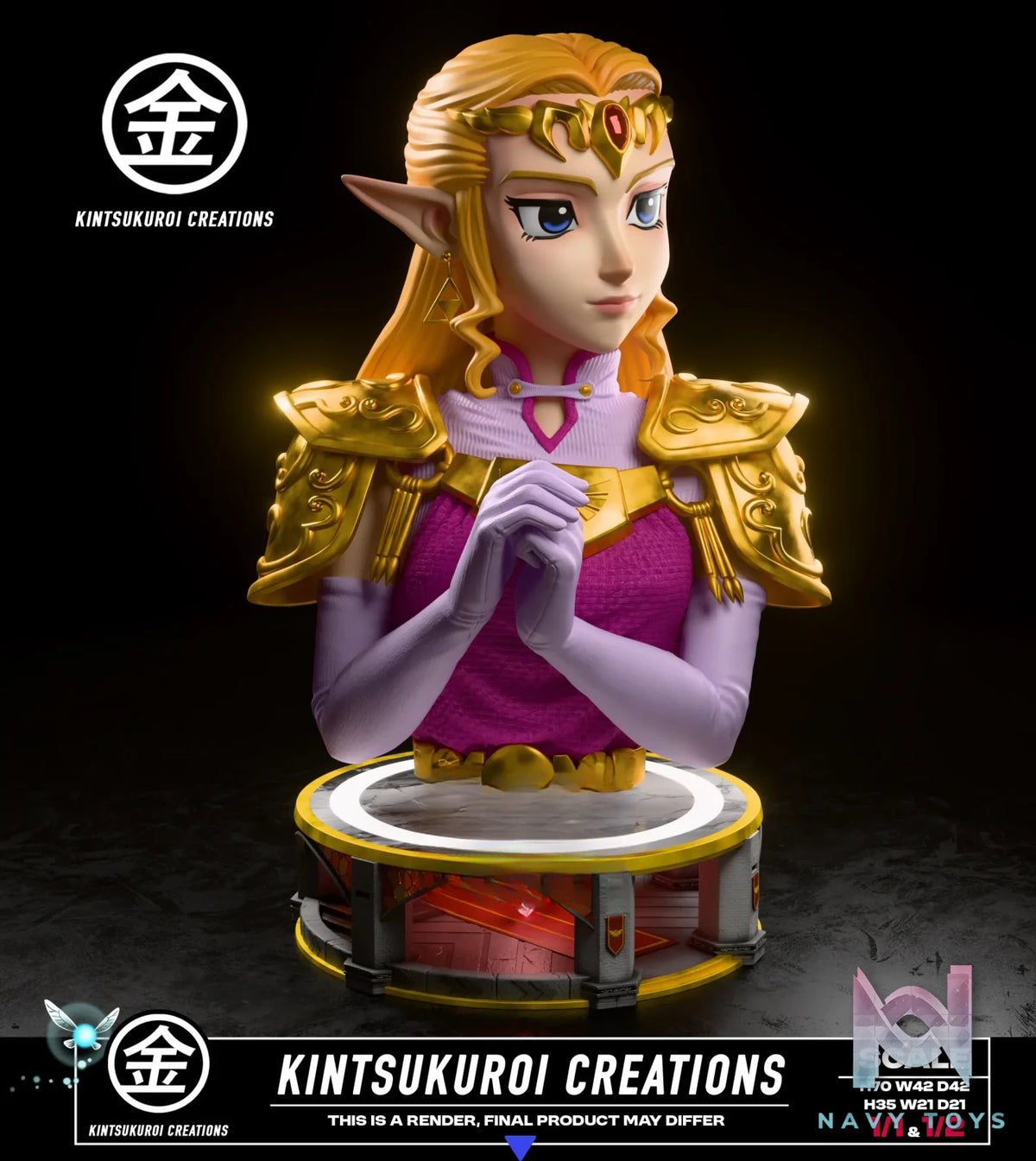 Kintsukuroi Creations Studio – ADULT ZELDA BUST The Legend of Zelda