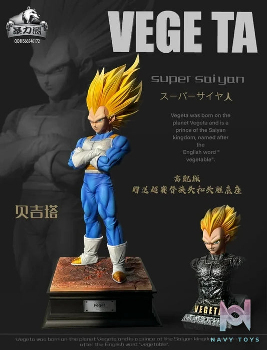 Violent Bear Studio - Dragon Ball DAIMA Super Saiyan 3 Vegeta resin statue Navy Toys anime figure