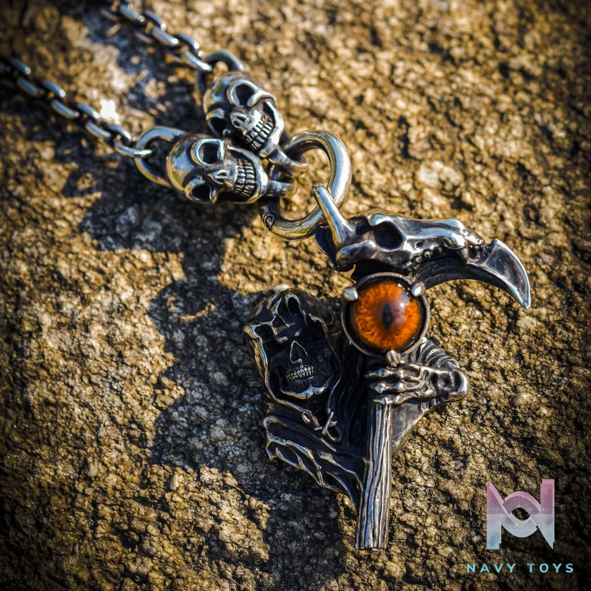 Raven Studio (silver jewelry) – Original Exclusive Design Apocalypse Scythe Grim Reaper Pendant Original