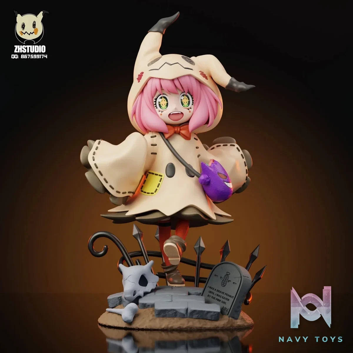 ZH Studio - Anya Forger COS Mimikyu Halloween Limited resin statue Navy Toys anime figure