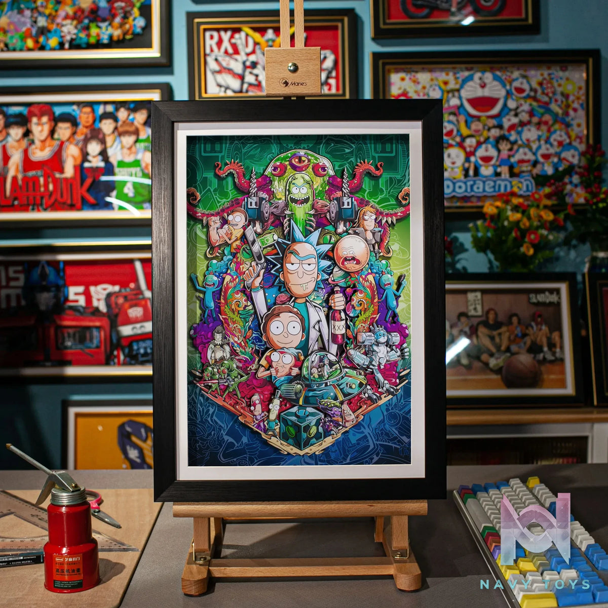Yu Zhi Jiang Studio – Rick and Morty Multiple Characters 3D Decorative Painting Rick and Morty