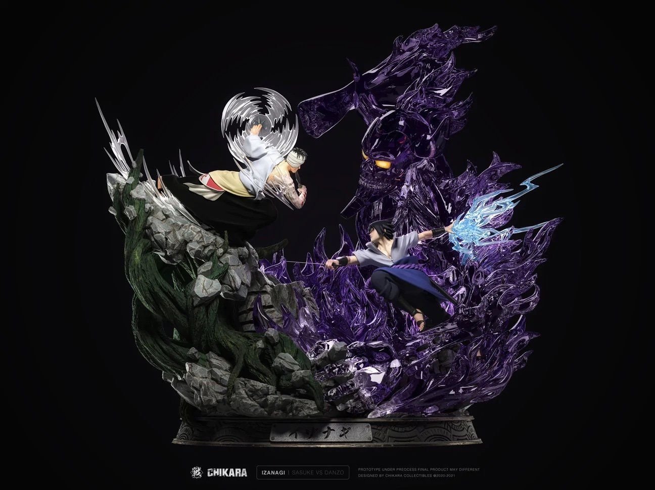Uchiha Sasuke vs Danzo Shimura resin statue randian studio anime figure