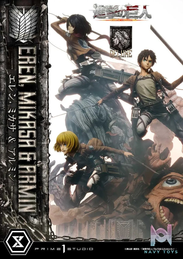Prime 1 Studio – Ultimate Premium Masterline Attack On Titan Eren, Mikasa & Armin UPMAOT-01 UPMAOT-01DX UPMAOT-01DXS (Licensed)