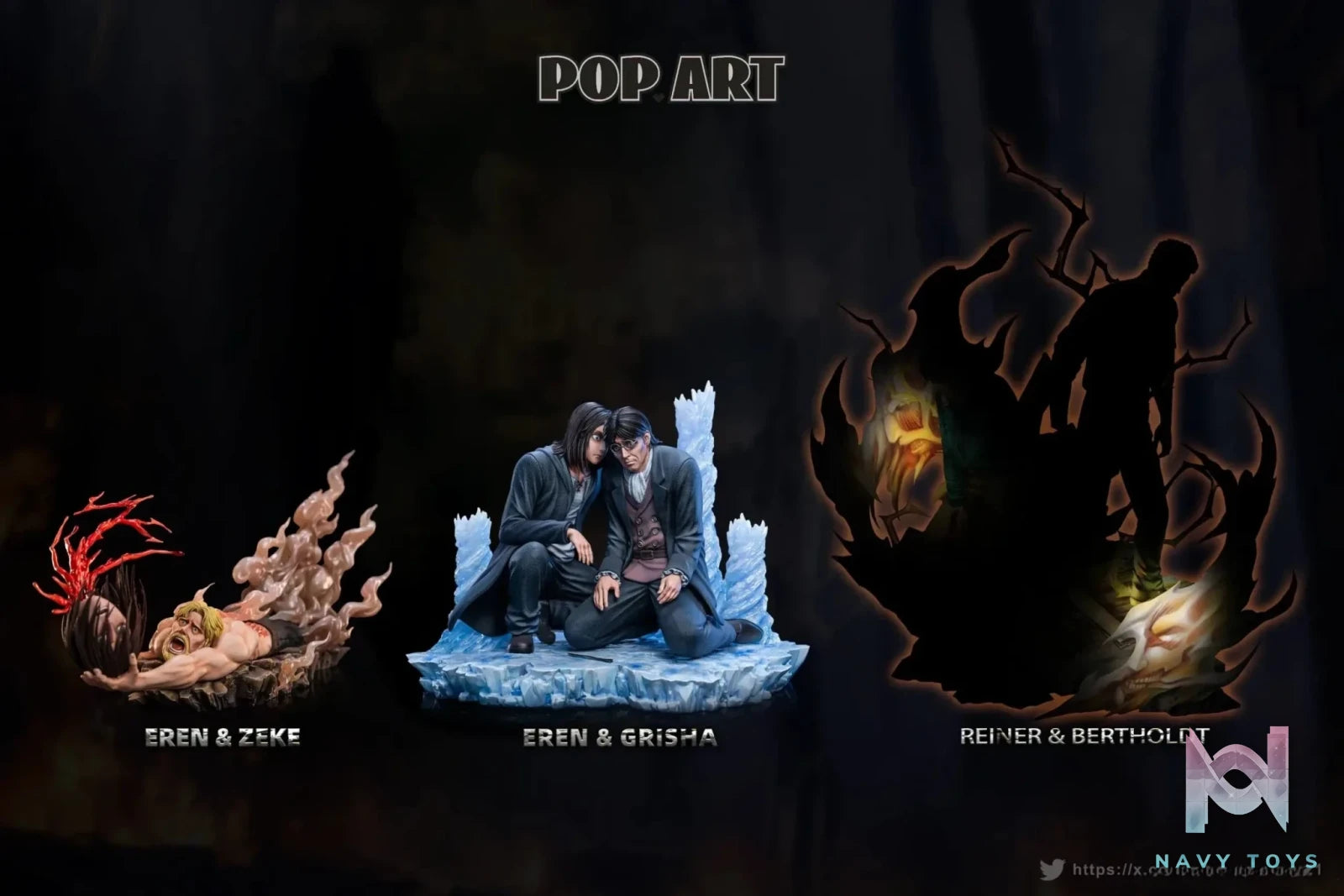 POP.ART Studio - Eren X Grisha Attack on Titan resin statue Navy Toys anime figure