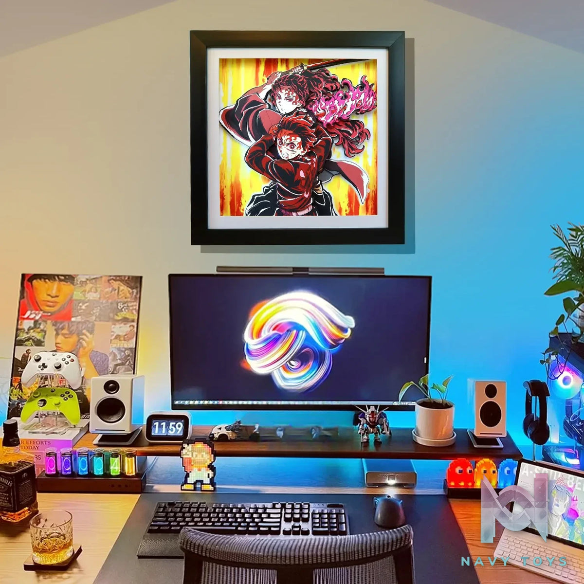 KALA HOME Studio – Tanjiro Kamado X Yoriichi Tsugikuni 3D Decorative Painting Demon Slayer