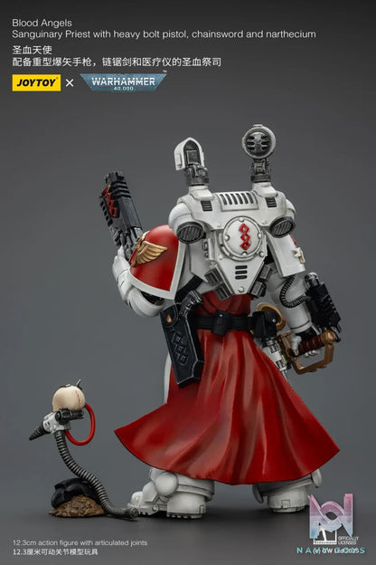 JOYTOY – 1/18 Blood Angels Sanguinary Priest with heavy bolt pistol, chainsword and narthecium JT1789 (Licensed)