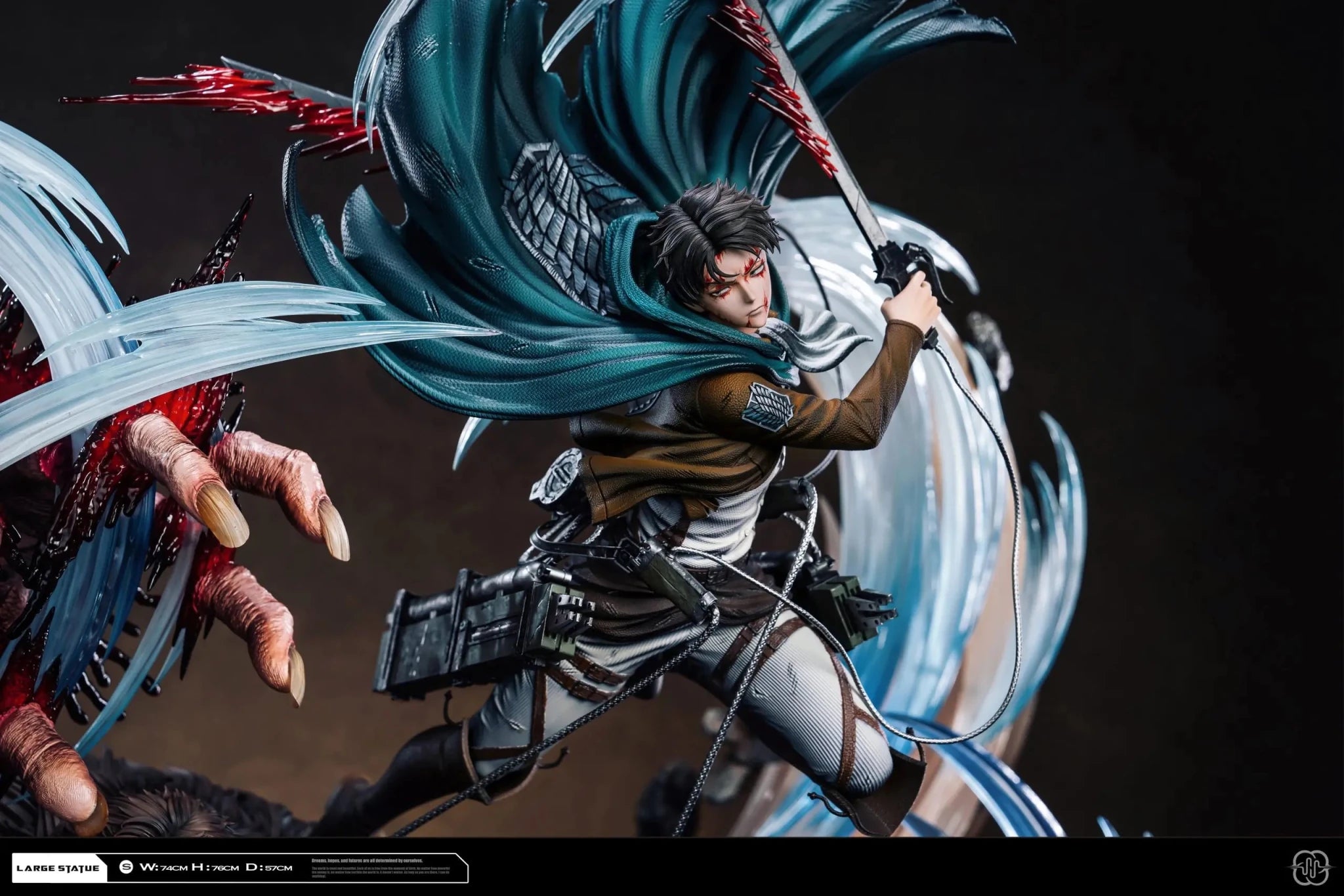Hertz Studio - Attack on Titan 2.0 Ackerman Levi vs Zeke resin statue Navy Toys anime figure
