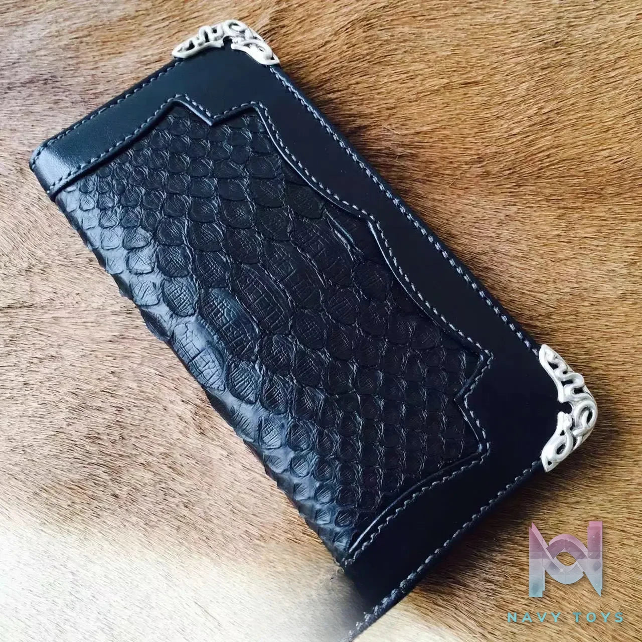 Raven Studio (silver jewelry) – Tochigi Leather Patchwork Python Skin Long Wallet Original