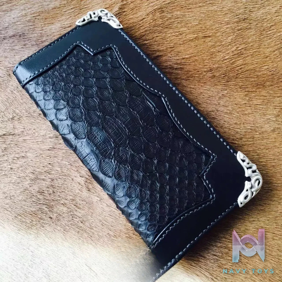 Raven Studio (silver jewelry) – Tochigi Leather Patchwork Python Skin Long Wallet Original