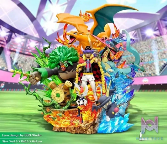 EGG Studio - Pokémon Galar Region Pokémon Champion Leon resin statue Navy Toys anime figure