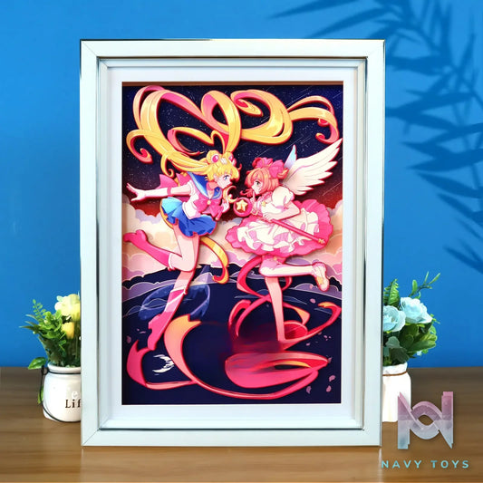 KALA HOME Studio – Sailor Moon X Sakura Kinomoto 3D Decorative Painting Sailor Moon X Cardcaptor Sakura