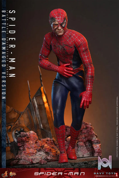 Hottoys – 1/6 Spider-Man Tobey Maguire Battle Damaged Version Action Figure MMS859 (Licensed)