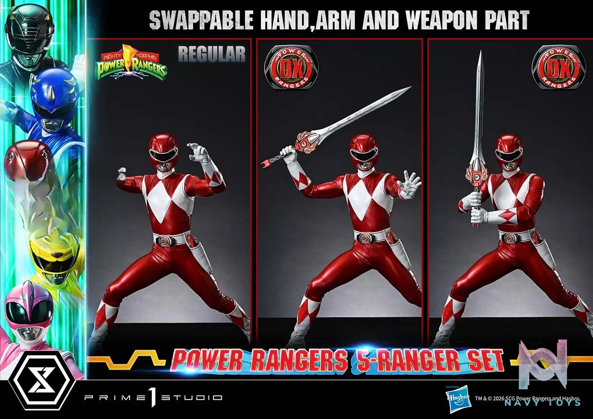 Prime 1 Studio – Premium Masterline Mighty Morphin Power Rangers Power Rangers 5-Ranger Set PMPWR-01 PMPWR-01DX PMPWR-01DXS (Licensed)