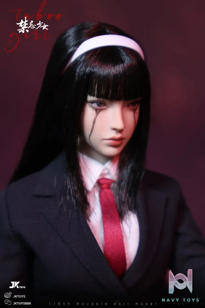JKTOYS – Tomie 1/6 Taboo girl Tomie cosplay version Movable Eye Double Headed Sculpture Configuration K-005