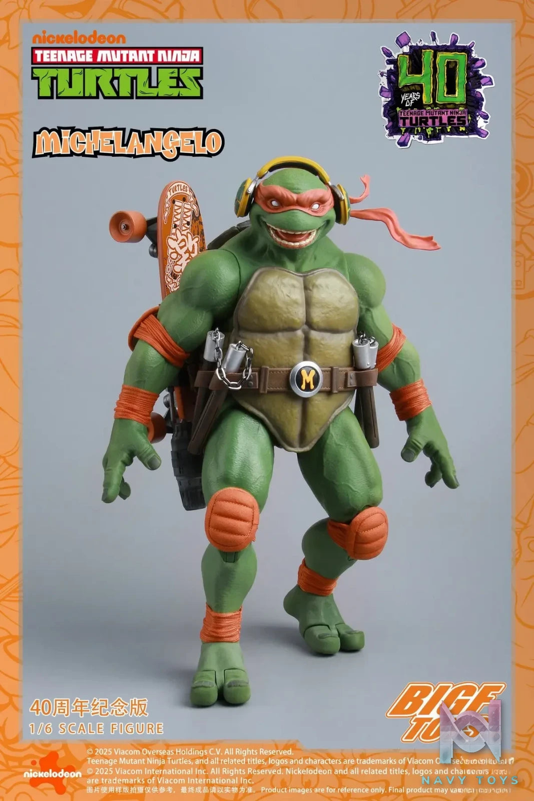 BIGFTOYS – TNMT Michelangelo 40th Anniversary Edition 1/6 Action Figure BIGF-004 (Licensed)
