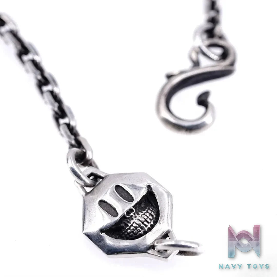 Raven Studio (silver jewelry) – Exclusive Original Design S-Hook 4mm Curb Chain Smiley Skull Necklace Original