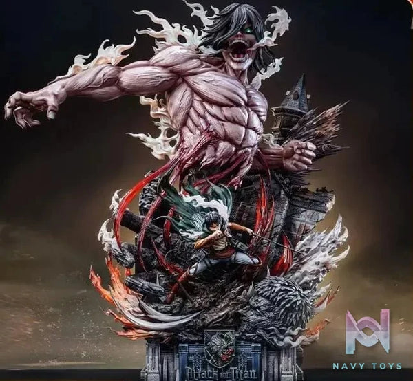 Hertz Studio - Attack on Titan 2 Eren Jaeger resin statue Navy Toys anime figure