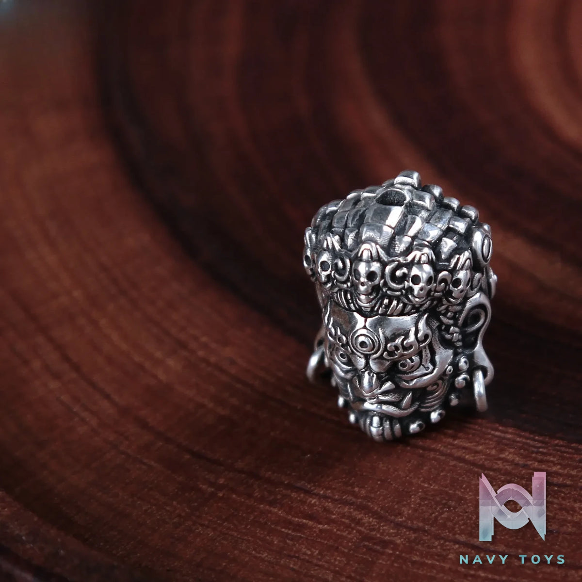 Raven Studio (silver jewelry) – Original “Great Ease” Mahakala Triple-Hole Spacer Bead Original