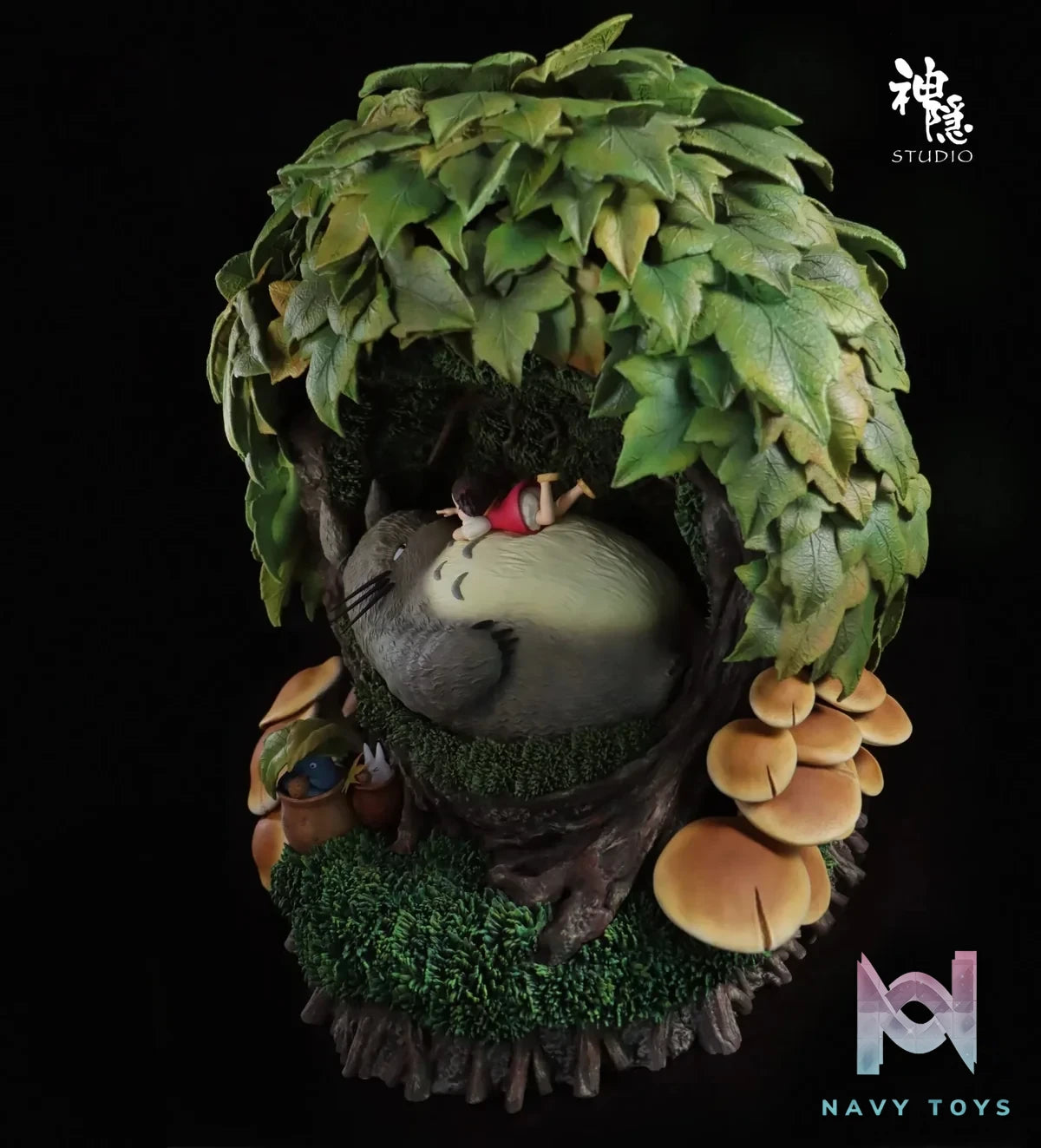 Shen Yin Studio - My Neighbor Totoro Silhouette Moment Series Resting in the Tree Hole resin statue Navy Toys anime figure