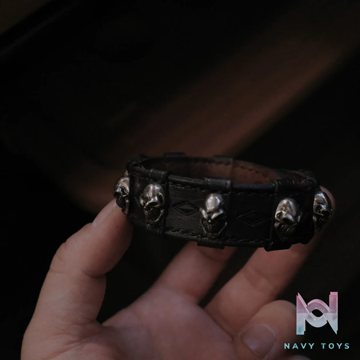 Raven Studio (silver jewelry) – Original Exclusive “Obsession” Skull Leather Bracelet Original