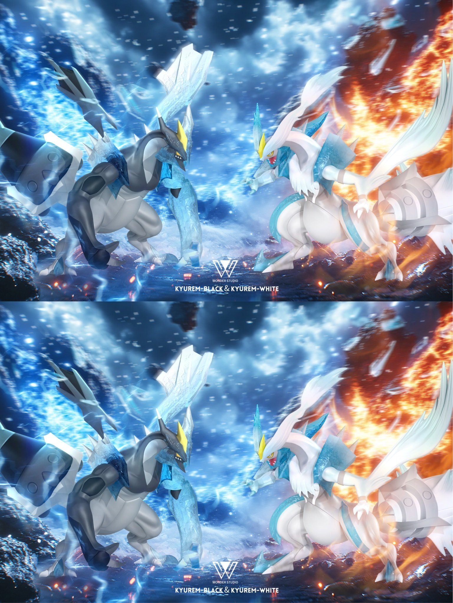 Black and White Kyurem - Pokemon - Wonder Studio resin statue Wonder Studio anime figure