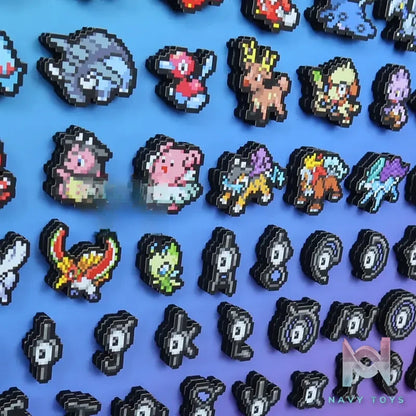 KALA HOME Studio – Generation II Pokémon Pixel Art 3D Decorative Painting Pokémon