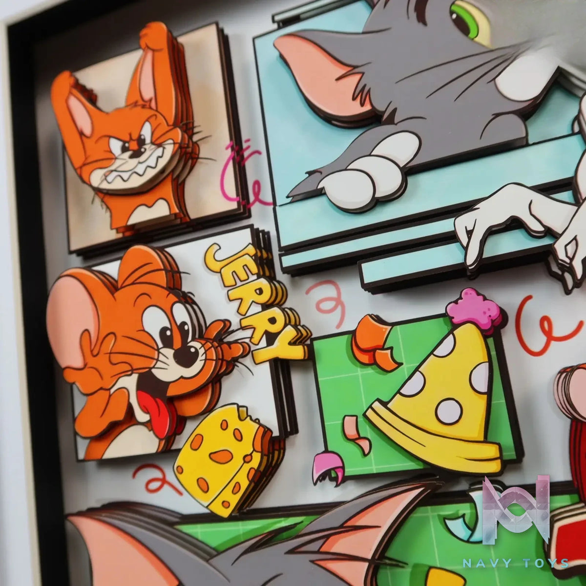 KALA HOME Studio – Tom and Jerry Multiple Characters 3D Decorative Painting Tom and Jerry