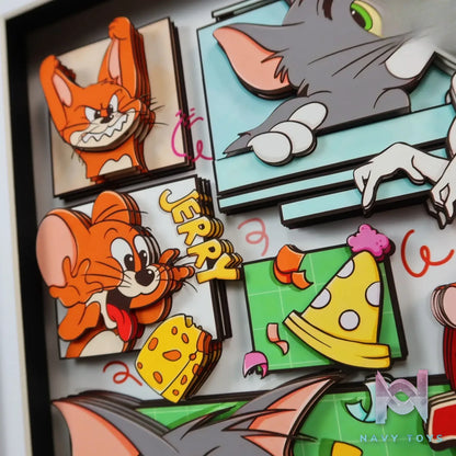 KALA HOME Studio – Tom and Jerry Multiple Characters 3D Decorative Painting Tom and Jerry