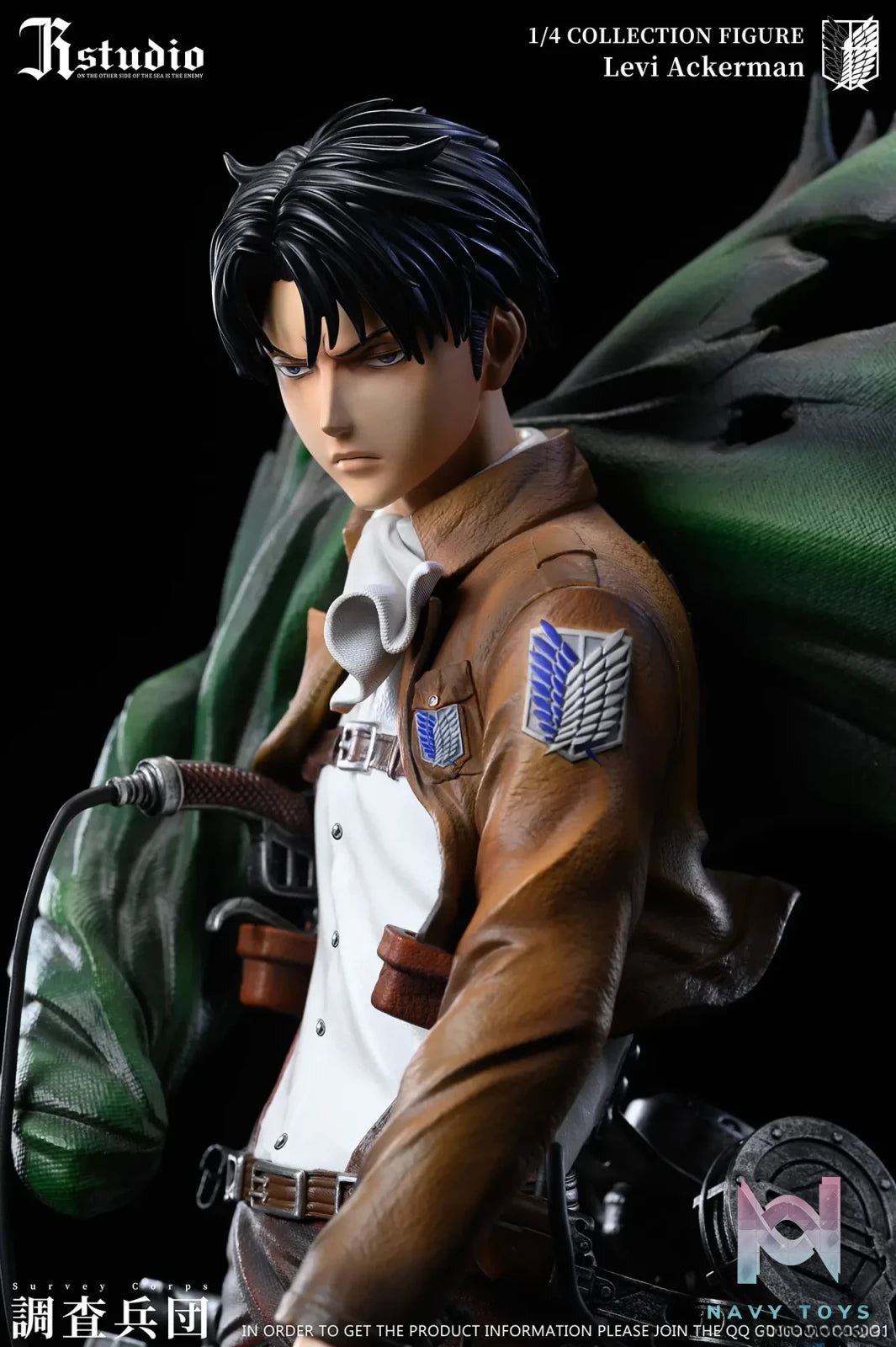 JR Studio - Attack on Titan Levi Ackerman & Erwin Smith resin statue Navy Toys anime figure