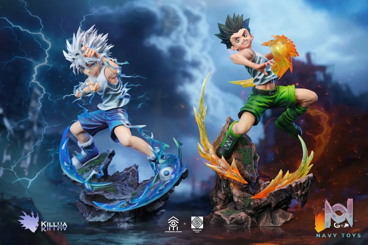 Aftershock Studio & Fibonacci Studio - HUNTER × HUNTER Killua Zoldyck & Gon Freecss resin statue Navy Toys anime figure