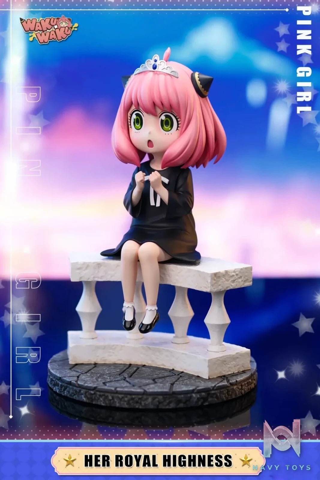 WakuWaku Studio - Spy x Family 020 Princess Anya Forger resin statue Navy Toys anime figure
