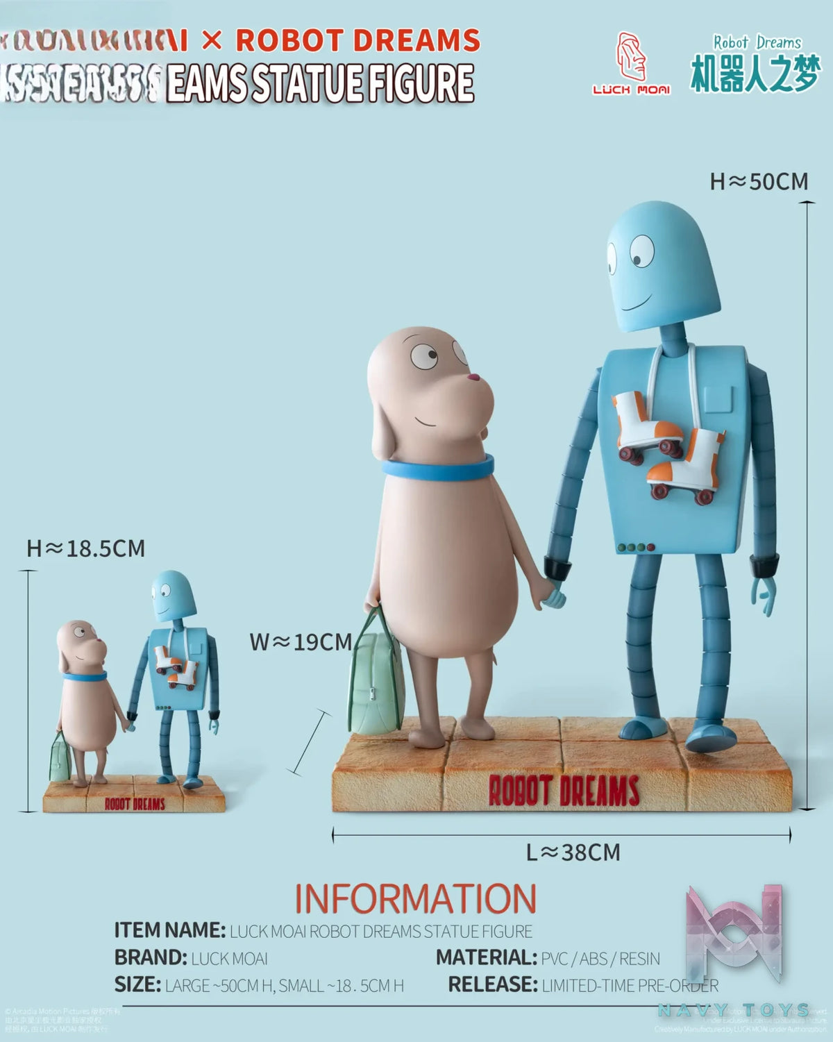 LUCK MOAI – Robot Dreams Statue YP-2607001 YP-2607002 (Licensed)