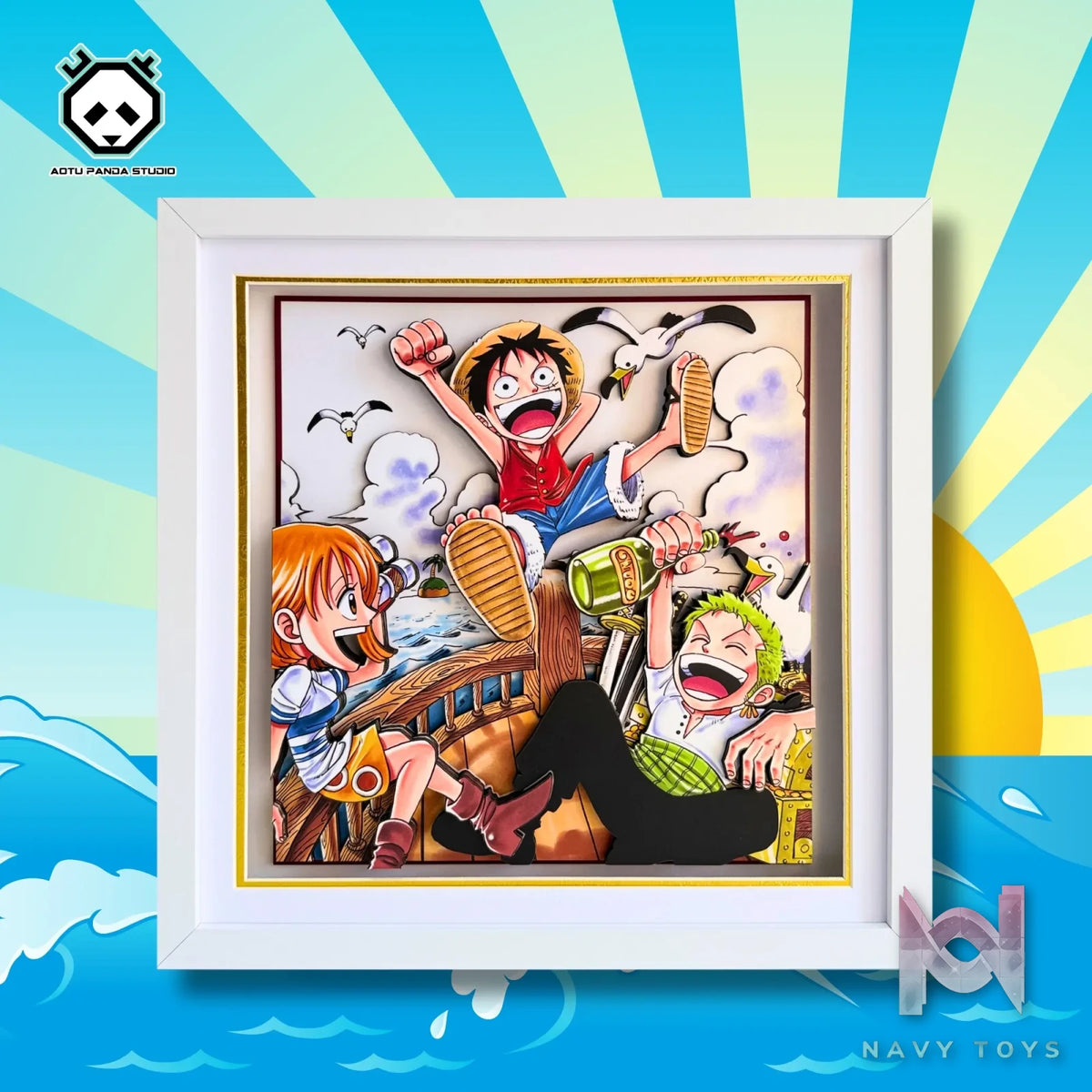 Aotupanda Studio – One Piece Dream Sailing Comic Luffy 3D Decorative Painting