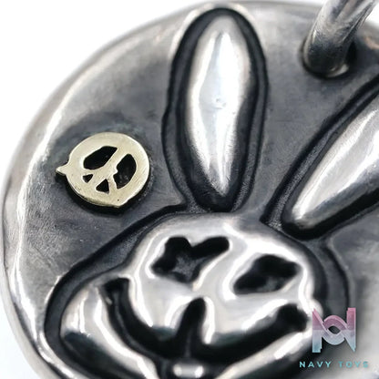 Raven Studio (silver jewelry) – Exclusive Original Design Anti-War Smiling Rabbit Pendant Original