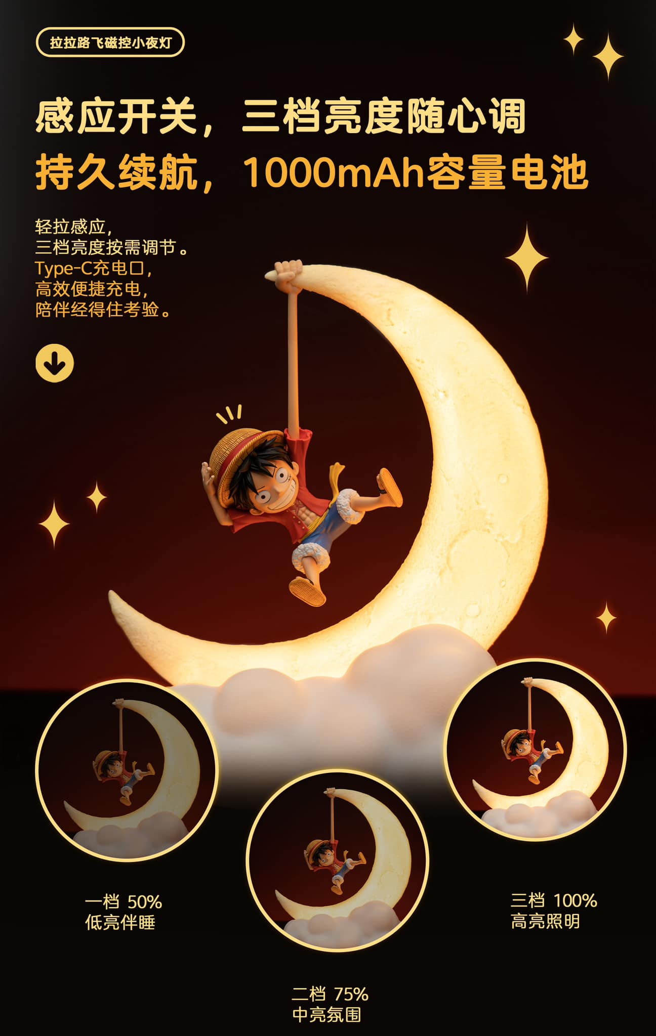 Luffy Night Light - One Piece - Happy Life resin statue happy life anime figure