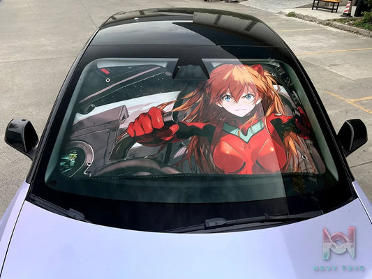 Plover Studio – Neon Genesis Evangelion Car front sunshade Ayanami Rei & Soryu Asuka Langley