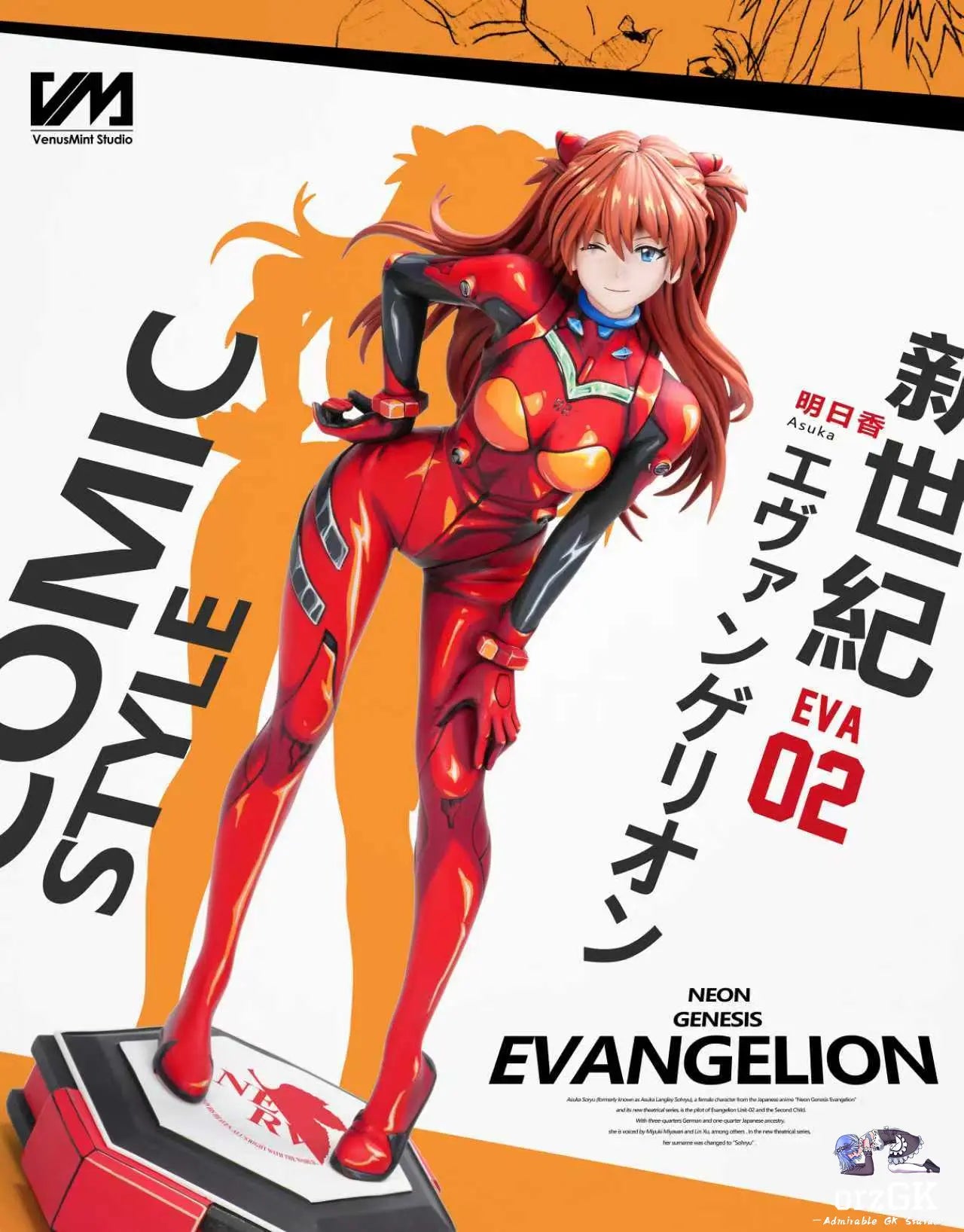 Anime Painted Series 01 Soryu Asuka Langley Neon Genesis - Evangelion - Venus Mint Studio resin statue Navy Toys anime figure