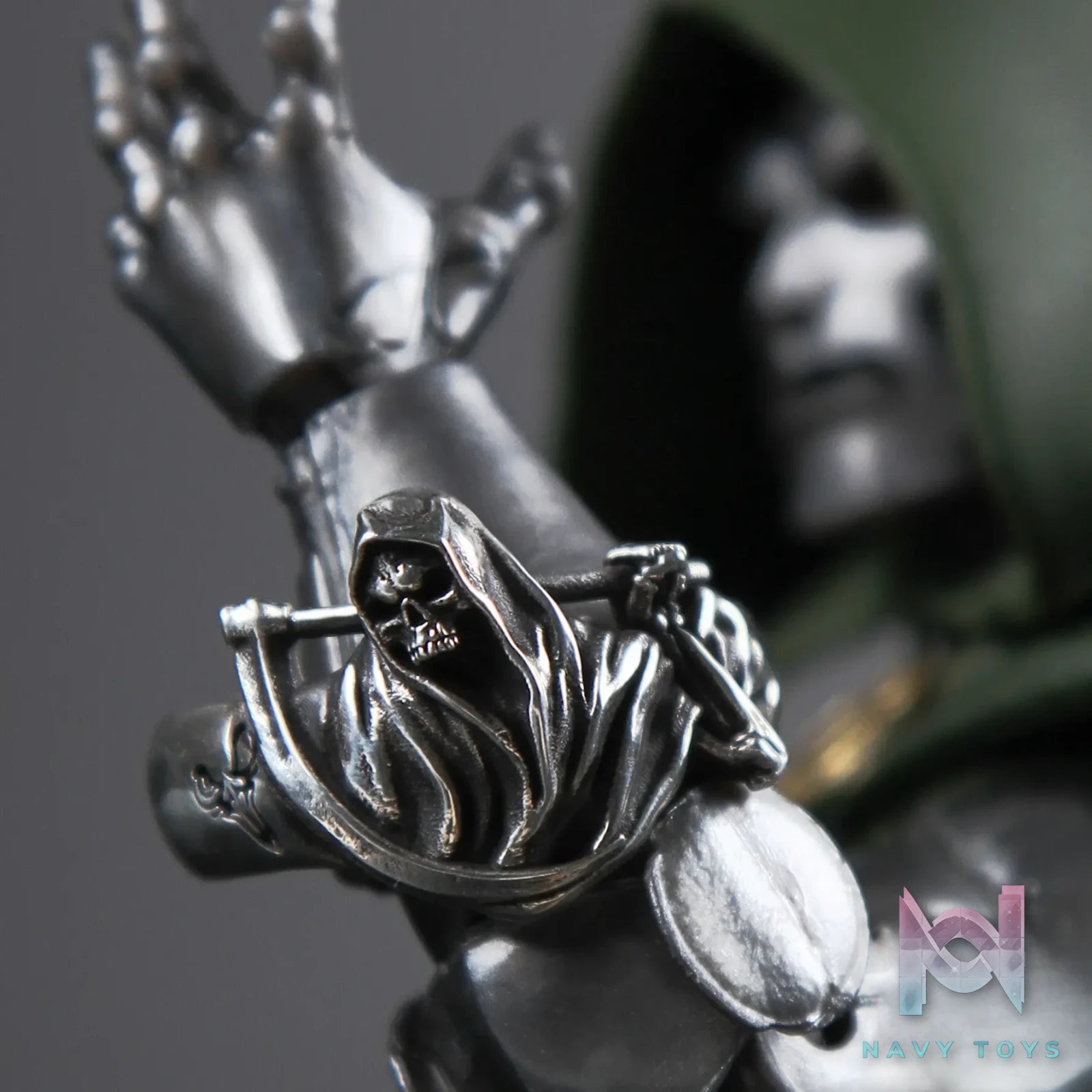 Raven Studio (silver jewelry) – Exclusive Dark Style Harvest Gothic Reaper Handmade Pinky Ring Original