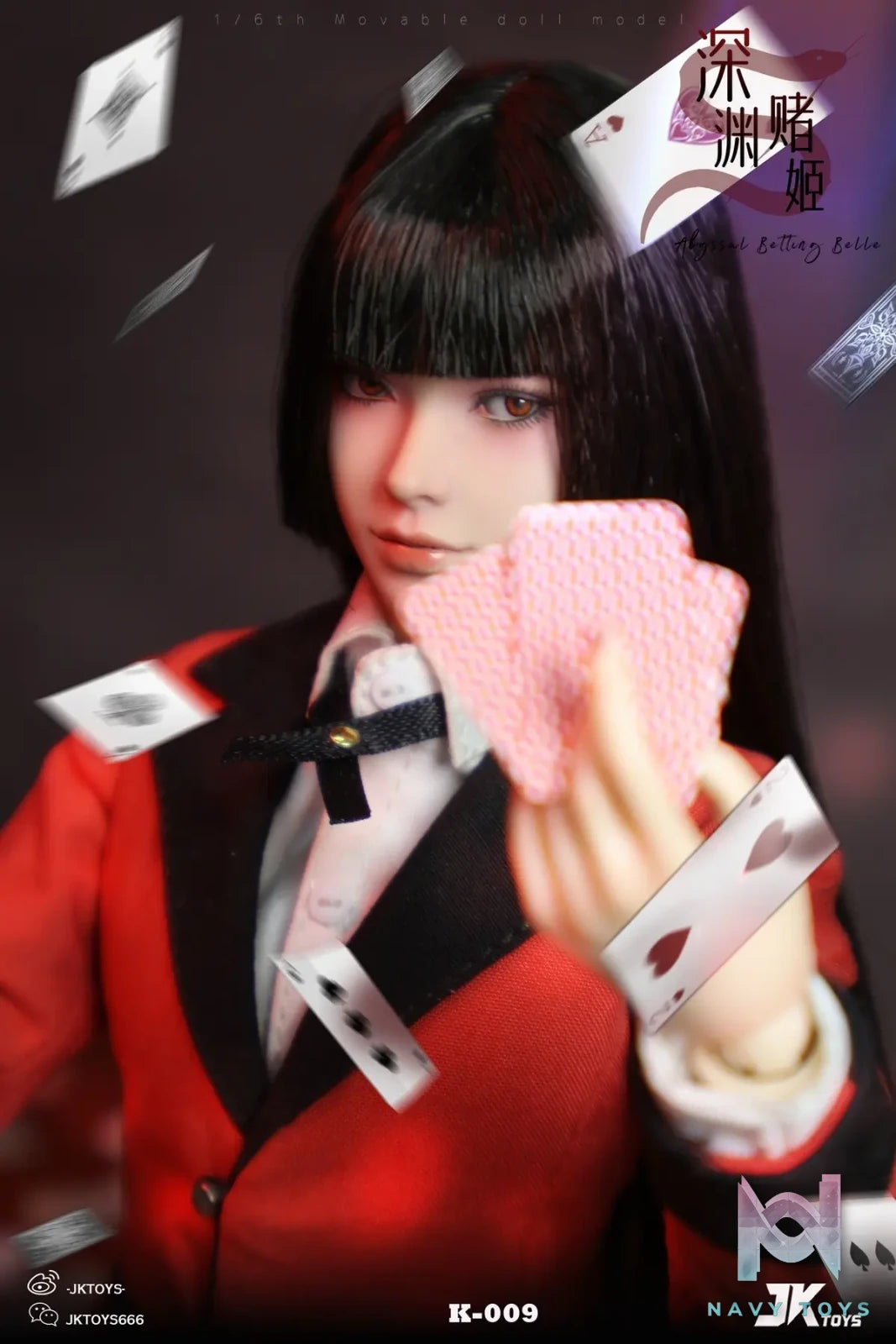 JKTOYS – Kakegurui 1/6 Abyssal Betting Belle Yumeko Movable Eye Hair Implant Head K-009