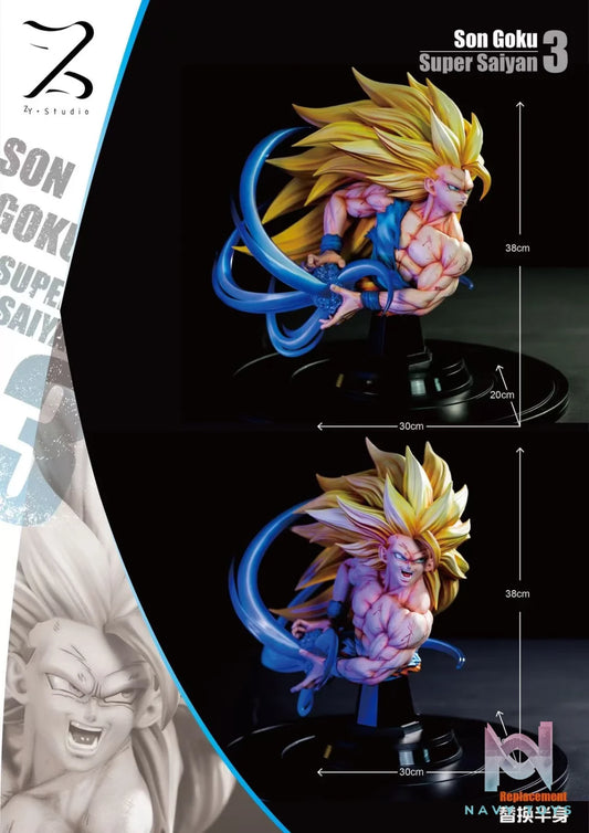 Goku Super Saiyan 3 resin statue ZY Studio x Poker Monster Studio anime figure