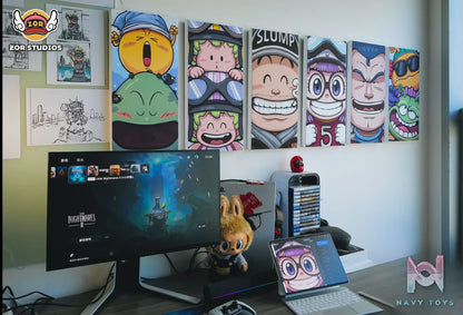 ZOR Studio – Dr. Slump Hand Painted Art Poster Penguin Village Smiley Squad