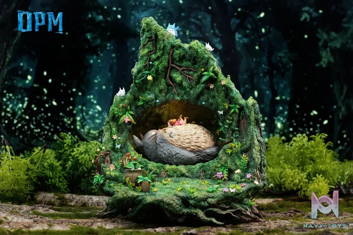 Totoro in the tree hole resin statue opm studio anime figure