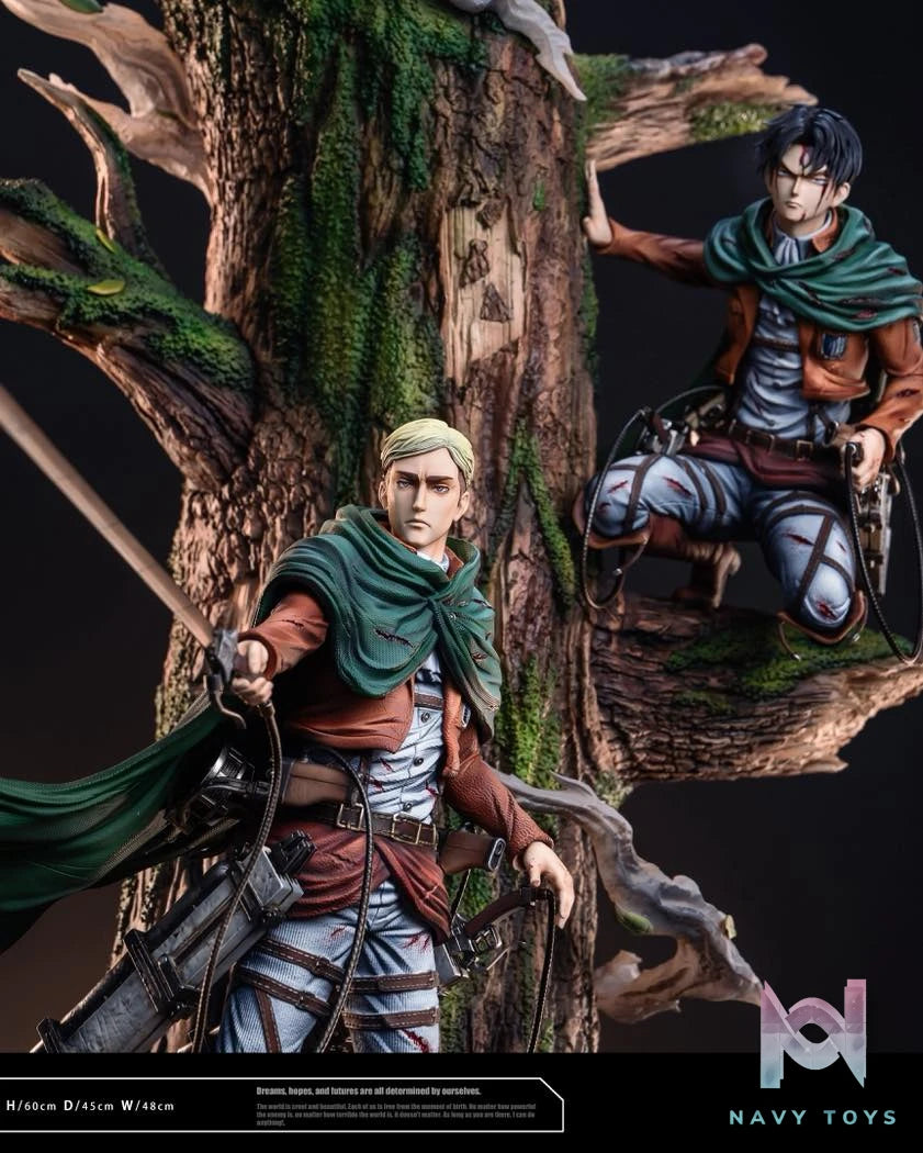 Levi Ackerman & Erwin Smith resin statue Hertz studio anime figure
