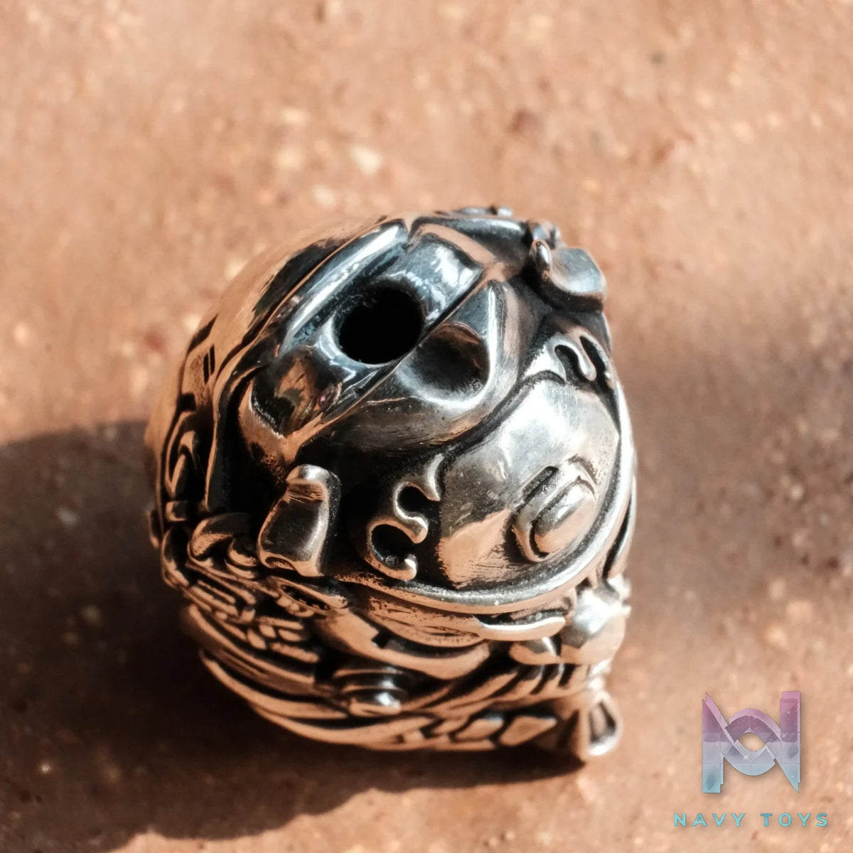 Raven Studio (silver jewelry) – Cyber ​​Zhong Kui Triple‑Hole Spacer Bead Original