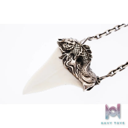 Raven Studio (silver jewelry) – Original Exclusive Custom Koi Fish Shark Bezel‑Set Pendant Original