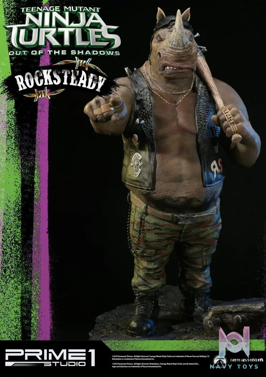 Prime 1 Studio – Premium Masterline Teenage Mutant Ninja Turtles: Out of the Shadows (Film) Rocksteady PMTMNT-02 (Licensed)