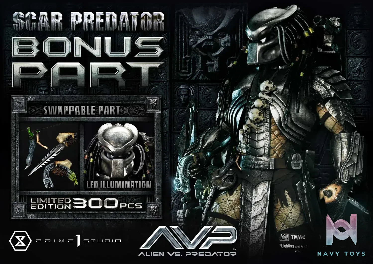 Prime 1 Studio Museum Masterline Alien vs. Predator Scar Predator MMPR-04 MMPR-04DX MMPR-04DXS