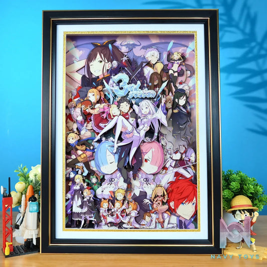KALA HOME Studio – Re:Zero -Starting Life in Another World Multiple Characters #01 3D Decorative Painting Re:Zero -Starting Life in Another World
