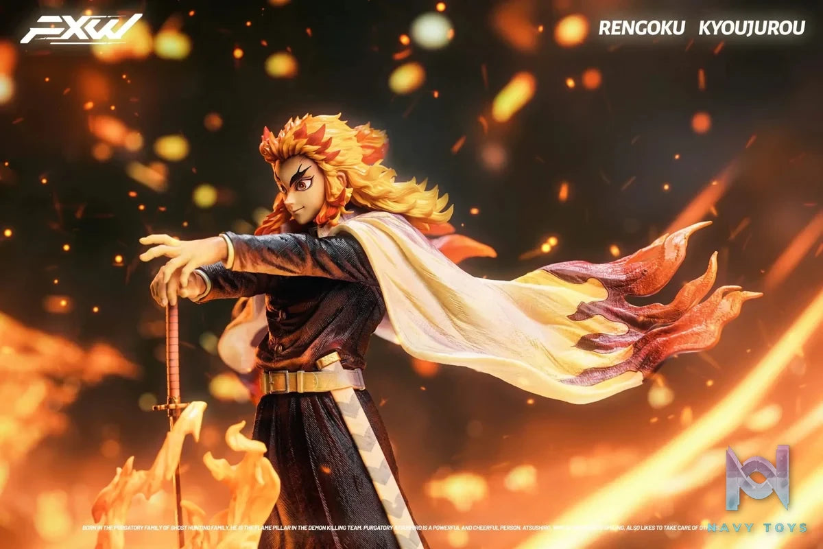 FXW Studio - Demon Slayer Nine Hashira Series Flame Hashira Rengoku Kyojuro resin statue Navy Toys anime figure